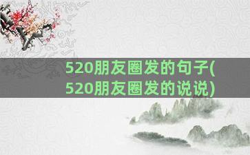 520朋友圈发的句子(520朋友圈发的说说)