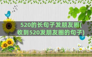 520的长句子发朋友圈(收到520发朋友圈的句子)