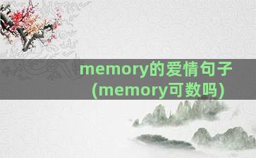 memory的爱情句子(memory可数吗)