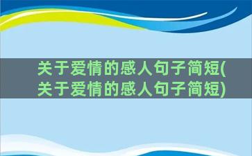 关于爱情的感人句子简短(关于爱情的感人句子简短)