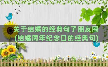 关于结婚的经典句子朋友圈(结婚周年纪念日的经典句)