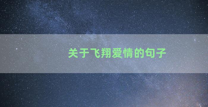 关于飞翔爱情的句子