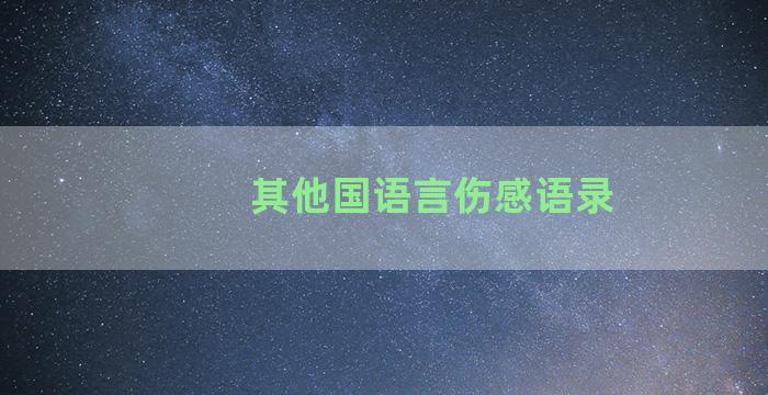 其他国语言伤感语录