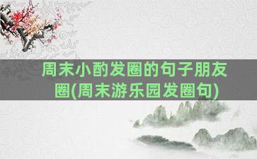 周末小酌发圈的句子朋友圈(周末游乐园发圈句)