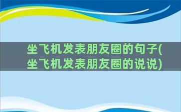 坐飞机发表朋友圈的句子(坐飞机发表朋友圈的说说)