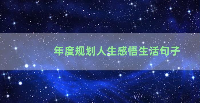 年度规划人生感悟生活句子