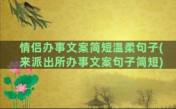 情侣办事文案简短温柔句子(来派出所办事文案句子简短)