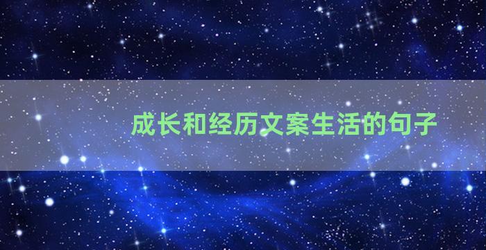 成长和经历文案生活的句子