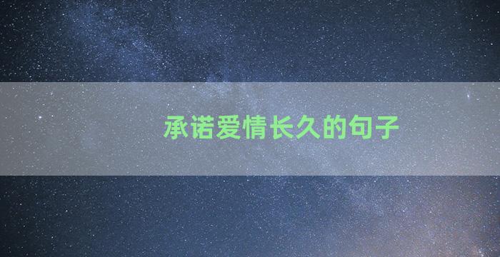 承诺爱情长久的句子