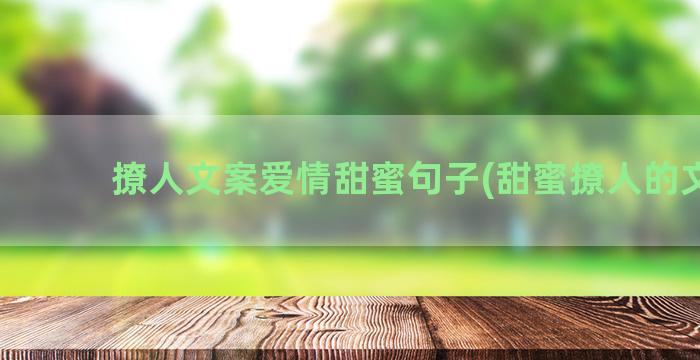 撩人文案爱情甜蜜句子(甜蜜撩人的文案)