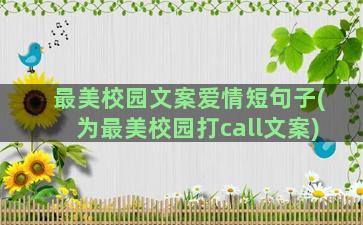 最美校园文案爱情短句子(为最美校园打call文案)