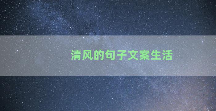 清风的句子文案生活