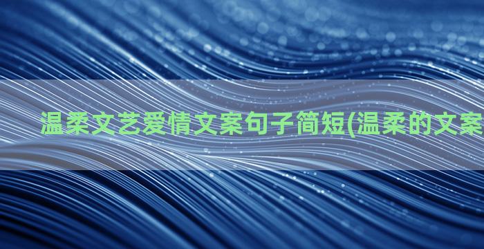 温柔文艺爱情文案句子简短(温柔的文案无关爱情)