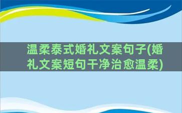 温柔泰式婚礼文案句子(婚礼文案短句干净治愈温柔)