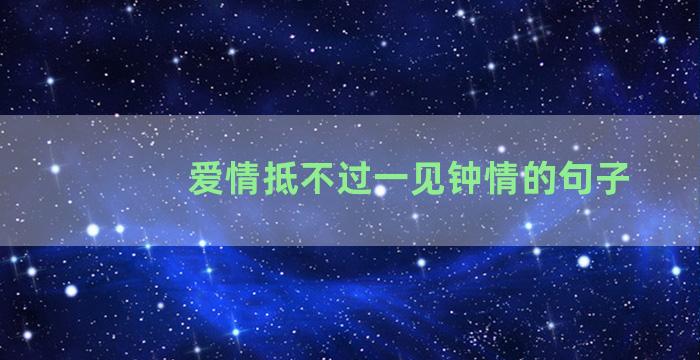 爱情抵不过一见钟情的句子