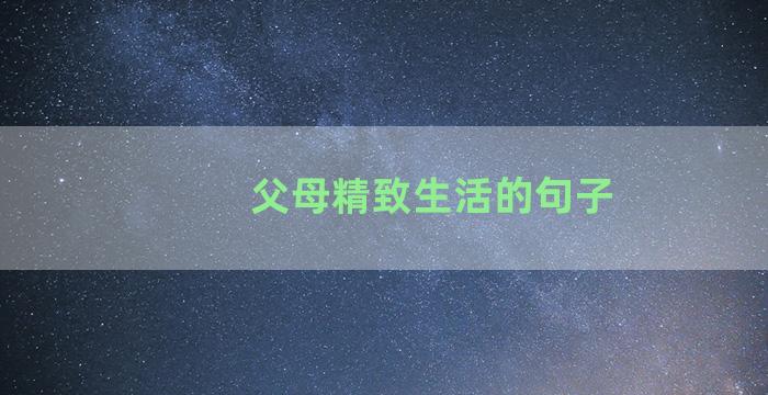 父母精致生活的句子