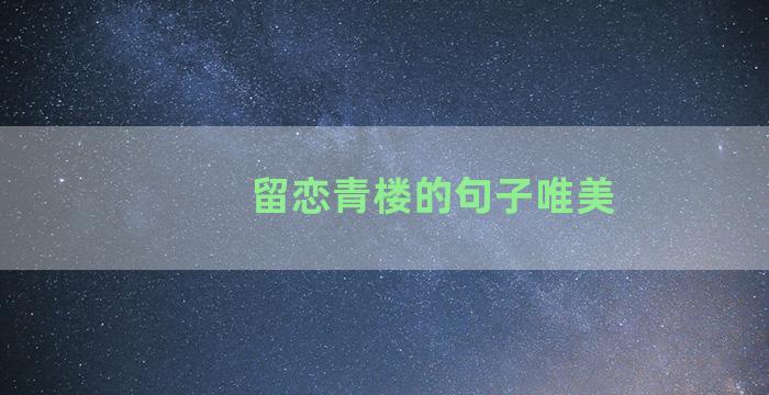 留恋青楼的句子唯美