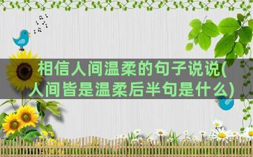 相信人间温柔的句子说说(人间皆是温柔后半句是什么)