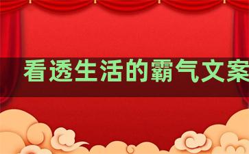 看透生活的霸气文案句子