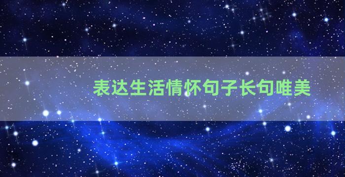 表达生活情怀句子长句唯美