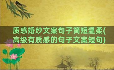 质感婚纱文案句子简短温柔(高级有质感的句子文案短句)