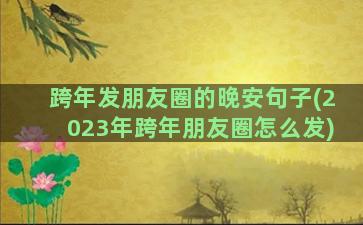 跨年发朋友圈的晚安句子(2023年跨年朋友圈怎么发)