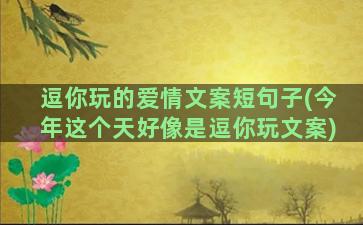 逗你玩的爱情文案短句子(今年这个天好像是逗你玩文案)